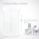 Jerrybox Makeup Organizer Adjustable Professional Makeup Organizer, Compact Size with Large Capacity, Fits Different Types of Cosmetics and Accessories Square (Transparent)