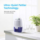 Pro Breeze Electric Mini Dehumidifier, 1200 Cubic Feet (150 sq ft), Compact and Portable for Damp Air, Mold, Moisture in Home, Kitchen, Bedroom, Basement, Caravan, Office, Garage