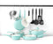 GreenLife Soft Grip 16pc Ceramic Non-Stick Cookware Set, Turquoise