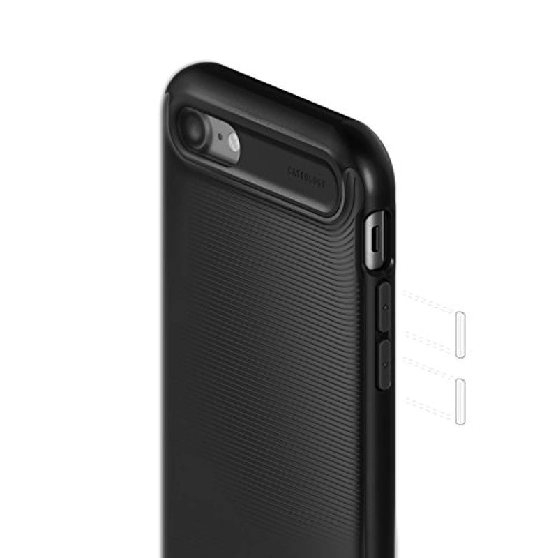 Caseology for iPhone 8 case/iPhone 7 case [Wavelength Series] - Slim Fit Dual Layer Protective Textured Grip Corner Cushion Design Case for iPhone 8 / iPhone 7 - Matte Black