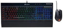 Corsair K55 RGB Gaming Keyboard - Quiet & Satisfying LED Backlit Keys - Media Controls - Wrist Rest Included – Onboard Macro Recording
