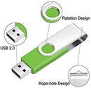 4GB Memory Stick USB 2.0 Flash Drive 10 Pack Bulk Thumb Drives 4 GB Portable Swivel Data Sticks Zip Drive Green PenDrive Jump Drive for Data Storage by FEBNISCTE