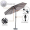 Blissun 9' Outdoor Market Patio Umbrella with Push Button Tilt and Crank, 8 Ribs (Tan)