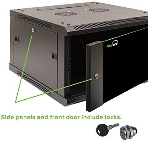NavePoint 6U Wall Mount Network Server 600mm Depth Cabinet Rack Enclosure Glass Door Lock