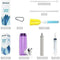 Water Bottle with Filter BOTTLED JOY 25oz BPA Free with Replaceable 2-Stage Water Filter Straw Hollow Fiber Membrane Reusable for Hiking Camping Backpacking Hunting Fishing Emergency Survival