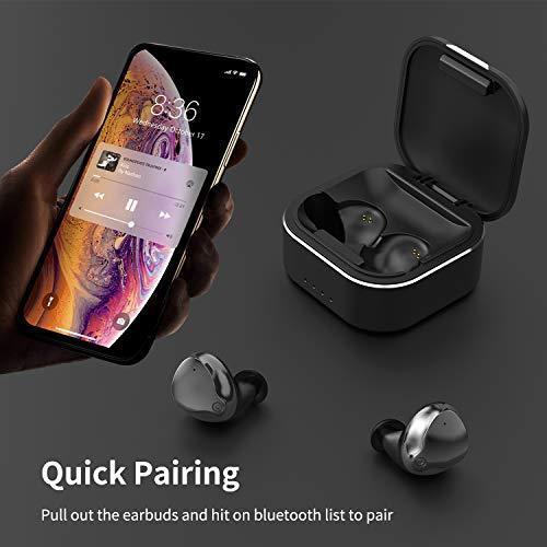 Wireless Earbuds, Cshidworld Bluetooth 5.0 Wireless Headphones, in-Ear Earphones with Charging Case, Stereo Wireless Earphones with 30Hrs Playtime, Noise Isolation, One-Step Pairing, Sports, Work Out