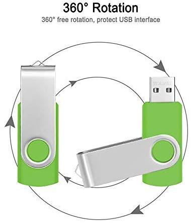 4GB USB Flash Drive Bulk 10 Pack Portable Zip Drives, Portable Thumb Drive 4 GB Swivel USB 2.0 Memory Stick Data Storage, Metal Pen Drive Flash Disk Multi Pack Jump Drives in Black by FEBNISCTE