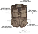 LOOGU Outdoor Fly Fishing Vest with Multi-Pockets for Fishing,Hunting, Hiking, Climbing, Traveling, Photography