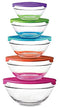 10 Piece Glass Bowl Set with Plastic Lids (Microwave, Freezer and Dishwasher Safe) by PKP