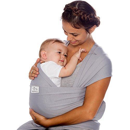 MoM-me Baby Wrap - Baby Carrier - 4 in 1 Multi-Use - Nursing Cover - Postpartum Belt - Baby Sling - Soft Infant Carrier - Perfect for Baby Showers - Neutral Grey for Girls and Boys