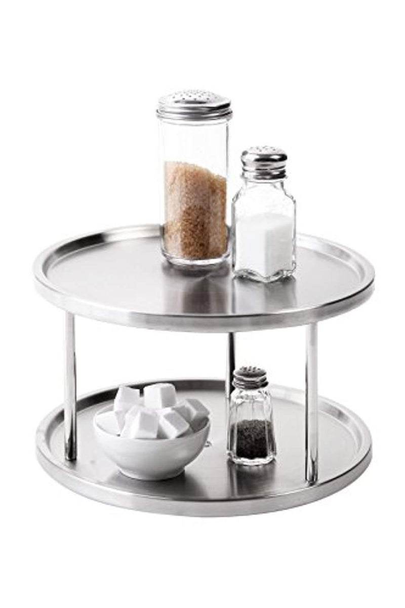 Juvale Lazy Susan Turntable Kitchen Organizer Spices Tableware Food Service - 10.5" Stainless Steel