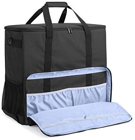Curmio Desktop Computer Travel Bag, Carrying Case for Computer Tower PC Chassis, Keyboard, Cable and Mouse, Bag Only, Black