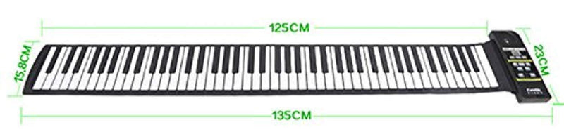 Tomsenn 88 Keys Professional Silicon rubber midi Flexible Roll up Electronic Piano Keyboard with louder speaker,for windows.