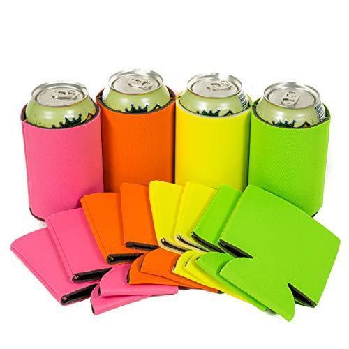 QualityPerfection 100 Black Party Drink Blank Can Coolers(12,25,50,100,200 Bulk Pack) Blank Beer,Soda Coolies Sleeves | Soft,Insulated Coolers | 30 Colors | Perfect For DIY Projects,Holidays,Events
