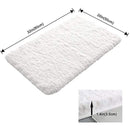 Lifewit 20" x 32" Soft Shaggy Bath Mat Non-Slip Rubber Bathroom Rug Mats Water Absorbent White