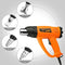 Heat Gun Variable Temperature, Yome 1800W 140℉~1112℉（60℃- 600℃） Hot Air Gun with 2 Speed-Setting, Overload Protection, 4 Nozzle Attachments for Shrink Wrapping, Crafts, Cell Phone Repairs, Orange