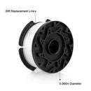 YWTESCH Line String Trimmer Replacement Spool,30ft 0.065" Autofeed String Trimmer Line Replacement Spool for Black+Decker String Trimmers (8 Replacement Spool,1 Spool Cap,1 Spring)