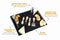 Slate Cheese Board - 7 pc Serving Tray Set 16"x12" Large - Stainless Steel Handles - Soapstone Chalk - 4 Cheese Knives - Foam Protective Feet by Proper Goods