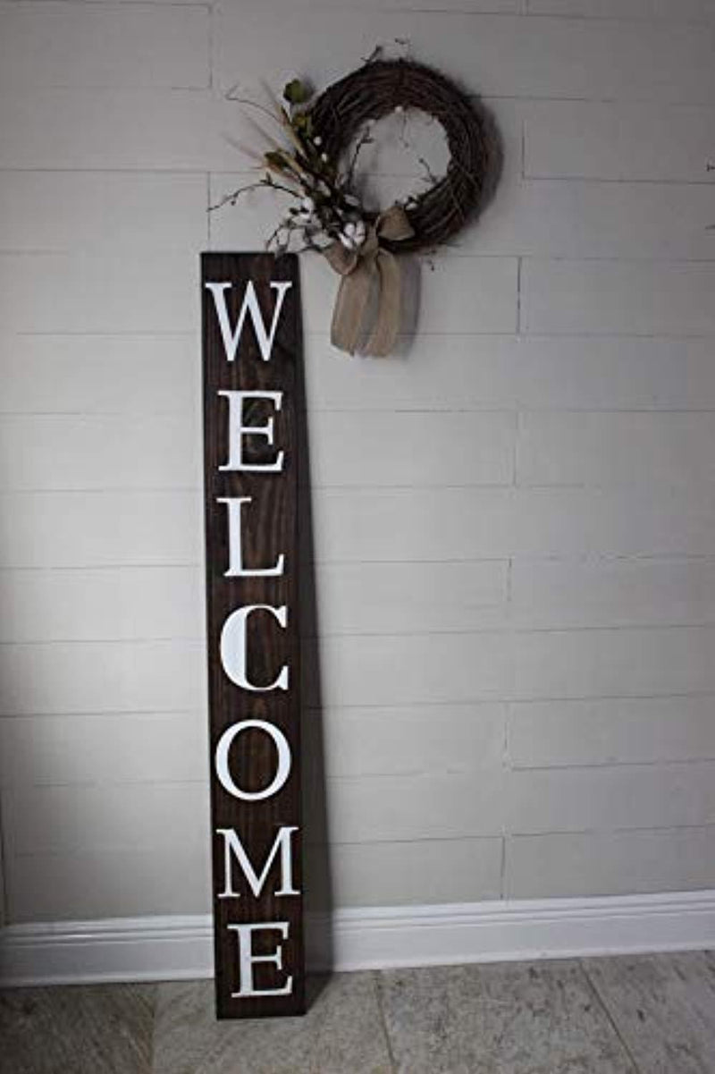 SmithFarmCo Wooden Welcome Sign for Home Front Porch Sign/Front Door Sign: Rustic Wood