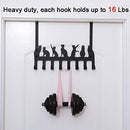 Wintek Over the Door Hook Hanger, Heavy Duty Organizer Rack for Towel, Hat,Hoodies,Coat , Cloth,Bag - 8 Hooks (Black)