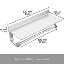 Wangel Paper Towel Holder Wall Mounted for Kitchen 13", Patented Glue + 3M Self-Adhesive, Aluminum, Matte Finish, Space Saving