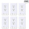 Mribo 6 Pack Outlet Cover - Outlet Wall Plate With LED Night Lights - No Batteries Or Wires - Installs In Seconds - Outlet Wall Plate with 3 Leds Energy Efficient Light for Your Home/Bathroom (white)