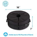 Rhino Round Umbrella Base Weight, 18" ~ fits any Offset, Cantilever or Outdoor Patio Umbrella Stand - Replaces Ugly Sand Bags ~ Easy set up