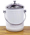 Indoor Kitchen Stainless Steel Compost Bin – White – 1.2 Gallon Container with Double Charcoal Filter for Odor Absorbing - Perfect Caddy for Any Counter Top - Non Stick Bucket for Easy Tossing