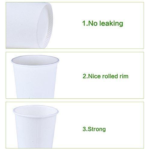 200 pack 4 oz Espresso Paper Cups White Disposable Coffee Cups Hot/Cold Beverage Drinking Cup SPRINGPACK Sampling Paper Cups for Water, Juice, Tea or Coffee On the Go