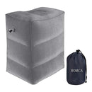 HOMCA 2 Pack Travel Foot Rest Pillow, Inflatable Travel Pillow for Kids Foot Rest,Airplane,Office, Car,Train(Grey)