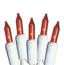 Everglow 100 Amber Christmas Lights on White Wire, 18 Lighted Length, 20 Total Length