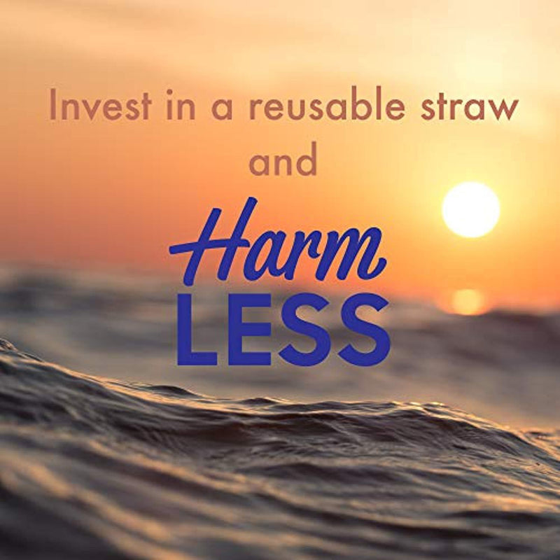 HarmLESS Reusable Folding Metal Drinking Straw with Case and Cleaner | Premium Eco-friendly Collapsible Stainless Steel Straw | Multiple colours available