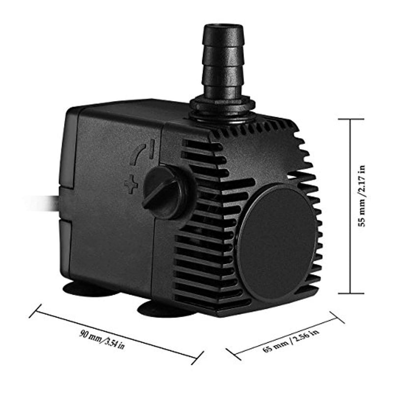Homasy 320GPH (1200L/H, 22W) Submersible Pump, Ultra Quiet Fountain Water Pump with 4.1ft Power Cord, 3 Nozzles for Aquarium, Fish Tank, Pond, Statuary