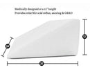 Cushy Form Bed Wedge Pillow with Memory Foam Top by Best for Sleeping, Reading, Rest or Elevation - Breathable and Washable Cover (12 Inch Wedge, White)
