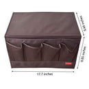 DuomiW Bedside Storage Organizer, Beside Caddy, Table Cabinet Storage Organizer, TV Remote Control, Phones, Magazines, Tablets, Accessories (Brown)