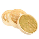 Natural Bamboo Steamer Basket - 3 Piece Set Dim Sum Bamboo Steamers, Great for Asian Cooking, Buns, Dumplings, Vegetables, Fish, 10 x 6.2 x 10 Inches