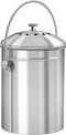 Utopia Kitchen Stainless Steel Compost Bin for Kitchen Countertop - 1.3 Gallon Compost Bucket Kitchen Pail Compost with Lid - Includes 1 Spare Charcoal Filter