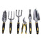 Garden Tools Set, Contains 6 pieces - Transplanter, Including Trowel, Cultivator, Weeding Fork, Weeder and Secateur. Heavy Duty Cast-aluminum Heads Ergonomic Handles Gardening Tool.FREE Garden Gloves.