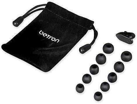 Betron MK23 Earphones Noise Isolating in Ear Headphones with Microphone Bass Driven Sound Tangle-Free Flat Cable for Apple iPhone iPod iPad Samsung