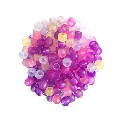 Miraclekoo 1000 Pcs UV Beads Multi Color Changing UV Reactive Plastic Pony Beads, Glows in The Dark, Fun for Jewelry/Bracelets Making