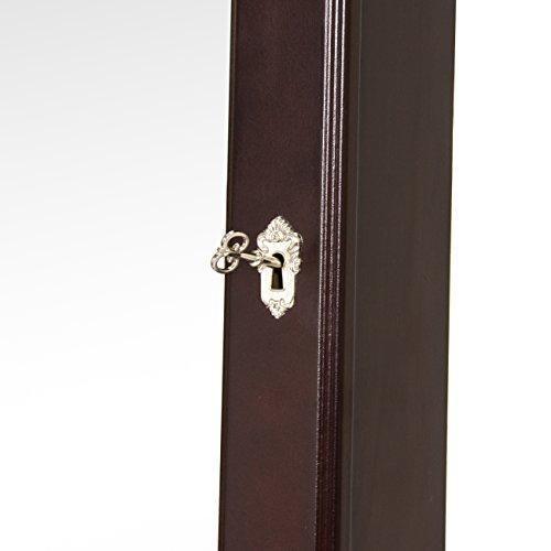 Best Choice Products Mirrored Jewelry Cabinet Armoire w/ Stand Rings, Necklaces, Bracelets - Black