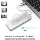 MINIX NEO Storage, 240GB Aluminum USB-C Multiport SSD Storage Hub, Built-in M.2 SSD Storage with HDMI [4K @ 30Hz], 2 x USB 3.0 and USB-C for Power Delivery, Compatible for Apple MacBook. Space Gray