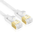 TNP Cat7 Shielded Ethernet Flat Patch Network Cable 33 ft - 10Gbps 600Mhz High Performance with Snagless RJ45 Connectors Gold Plated Plug S/STP Wires Networking Cable Wiring Black