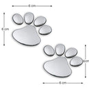 3D Sticker, Chrome Dog Footprints Pet Animal Paw Truck Car Emblem Decal Decoration