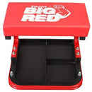 Torin Big Red Rolling Creeper Garage/Shop Seat: Padded Mechanic Stool with Tool Tray, Red