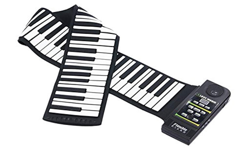 Tomsenn 88 Keys Professional Silicon rubber midi Flexible Roll up Electronic Piano Keyboard with louder speaker,for windows.