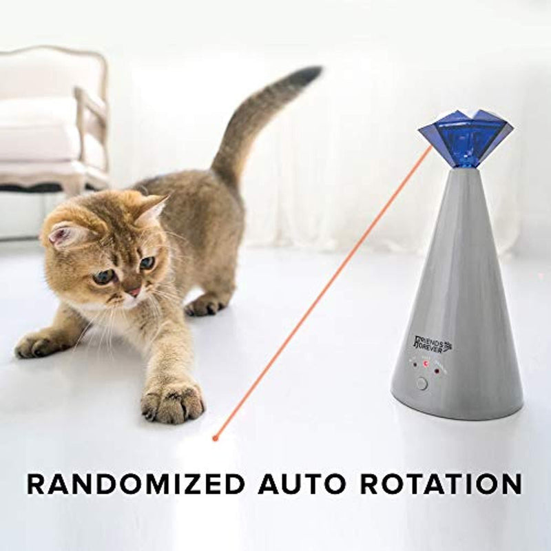 Friends Forever Interactive Cat Laser Toy - Pet Laser Pointer for Cats Automatic Rotating Catch Training, Adjustable 3 Speed Mode