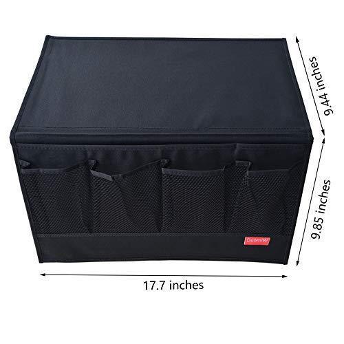 DuomiW Bedside Storage Organizer, Beside Caddy, Table Cabinet Storage Organizer, TV Remote Control, Phones, Magazines, Tablets, Accessories (Brown)