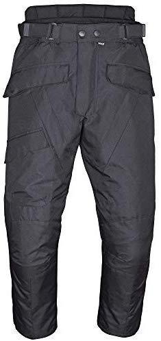 Men's Motorcycle Waterproof Over-Pants Full Side Zip with Removable CE Armor Black