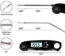 A ALPS Oven Safe Leave in Meat Thermometer, Dual Probe Instant Read Food Meat Thermometer Digital with Alarm Function for Cooking, BBQ, Smoker and Grill (Black)